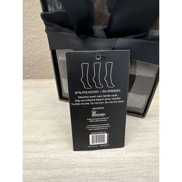 ABS Allen Schwartz 3 Pairs Fits Shoe Sz 4-10 Striped Black Gray White Crew Socks - Picture 3 of 10